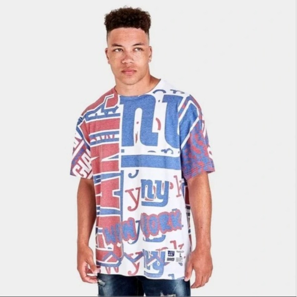 New Mitchell & Ness New York Giants NFL Jumbotron T-Shirt Mens Size Large XL NWT